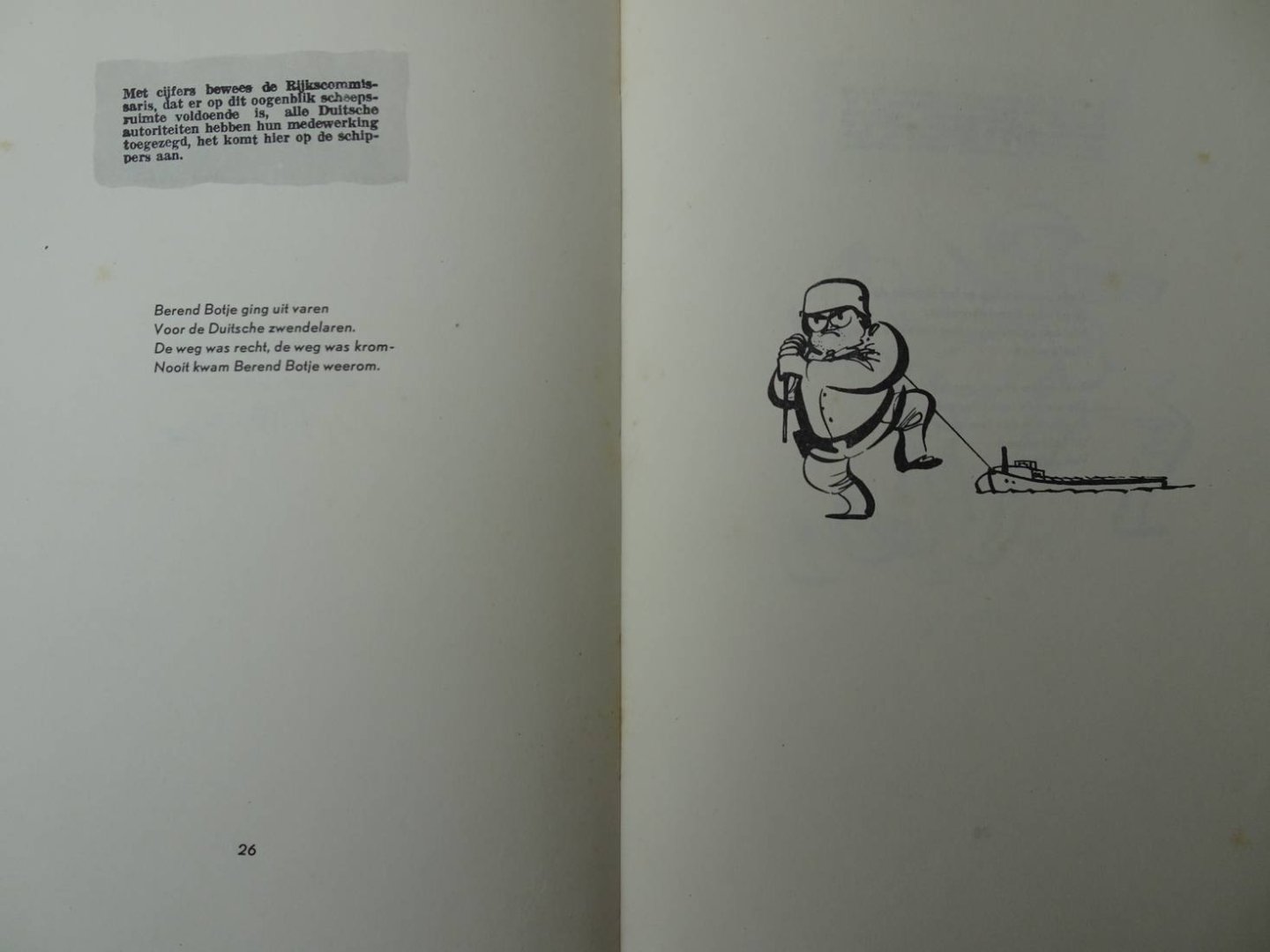 Handje Plak. - Wat straks? Handje Plak antwoordt Seyss Inquart op zijn rede van 3 januari 1945.