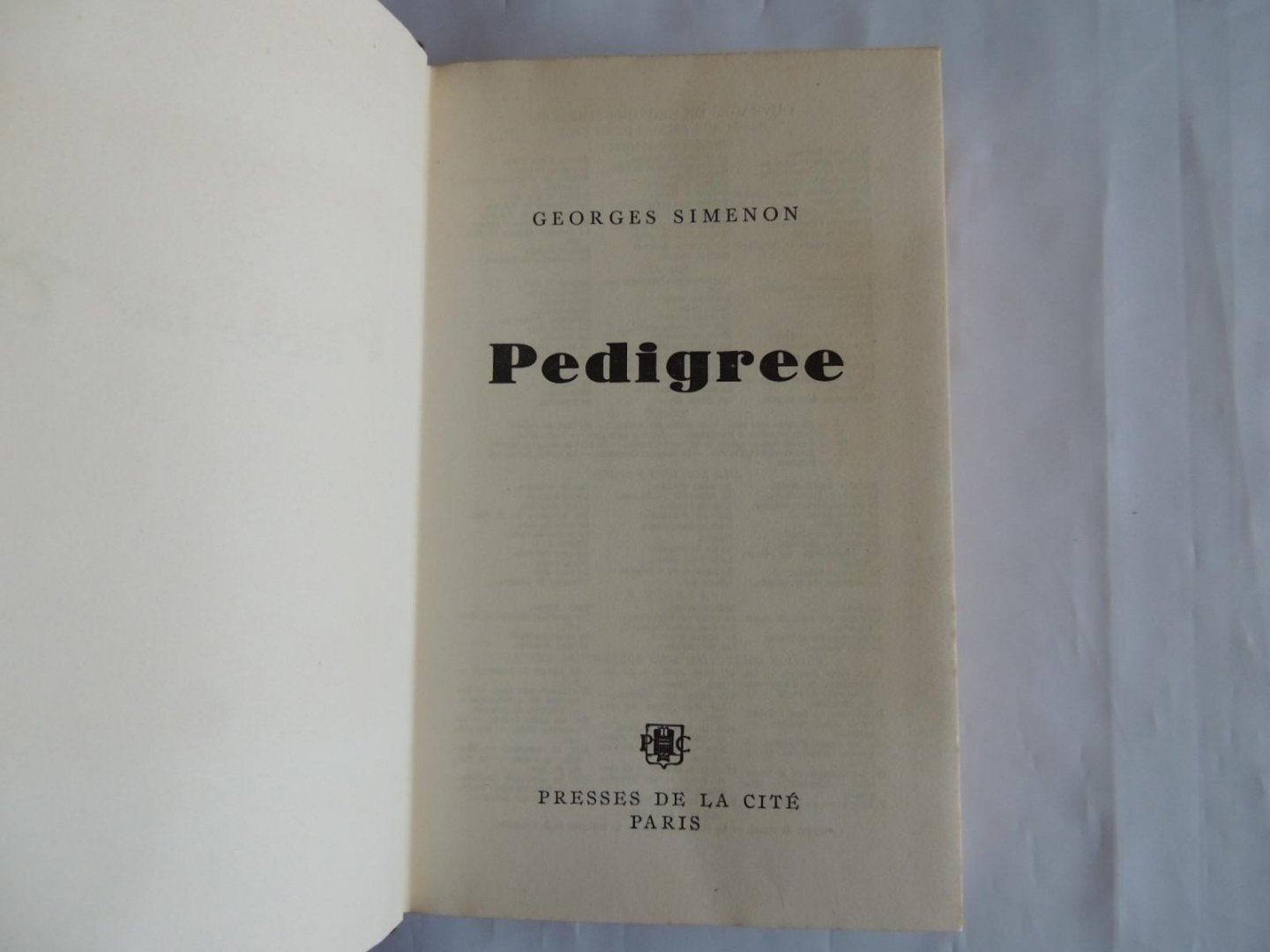 Simenon, Georges - Collection Trio : V. Pedigree