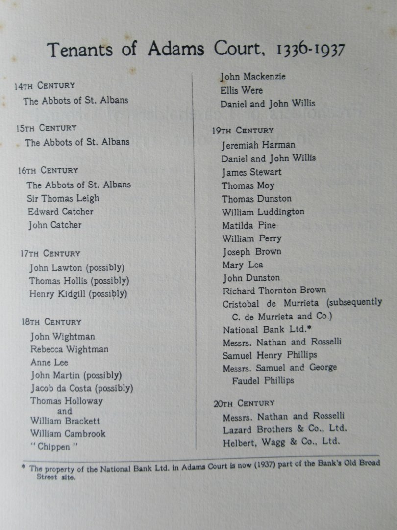  - Time and Adams Court. An attempt at reconstruction