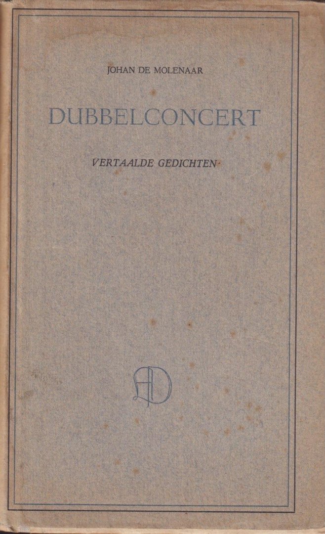Molenaar, Johan de - Dubbelconcert: vertaalde gedichten