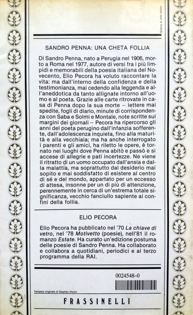 GERESERVEERD VOOR KOPER Pecora, Elio - Sandro Penna: Una cheta follia (ITALIAANS)