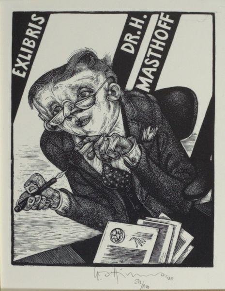 Hirsch, Karl-Georg. - Exlibris voor Dr. H. Masthof.