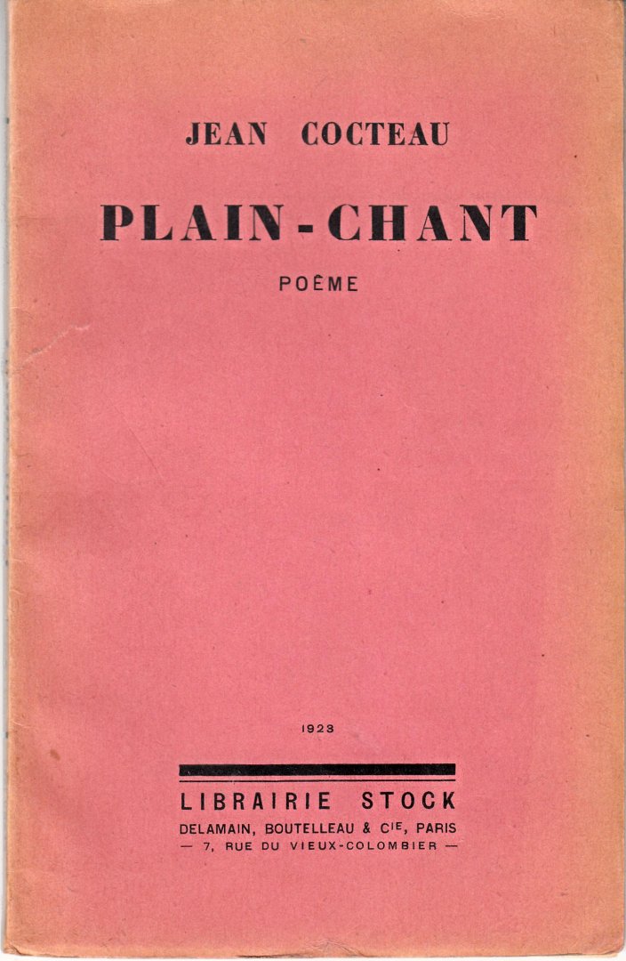 Cocteau, Jean - Plain-chant. Poème