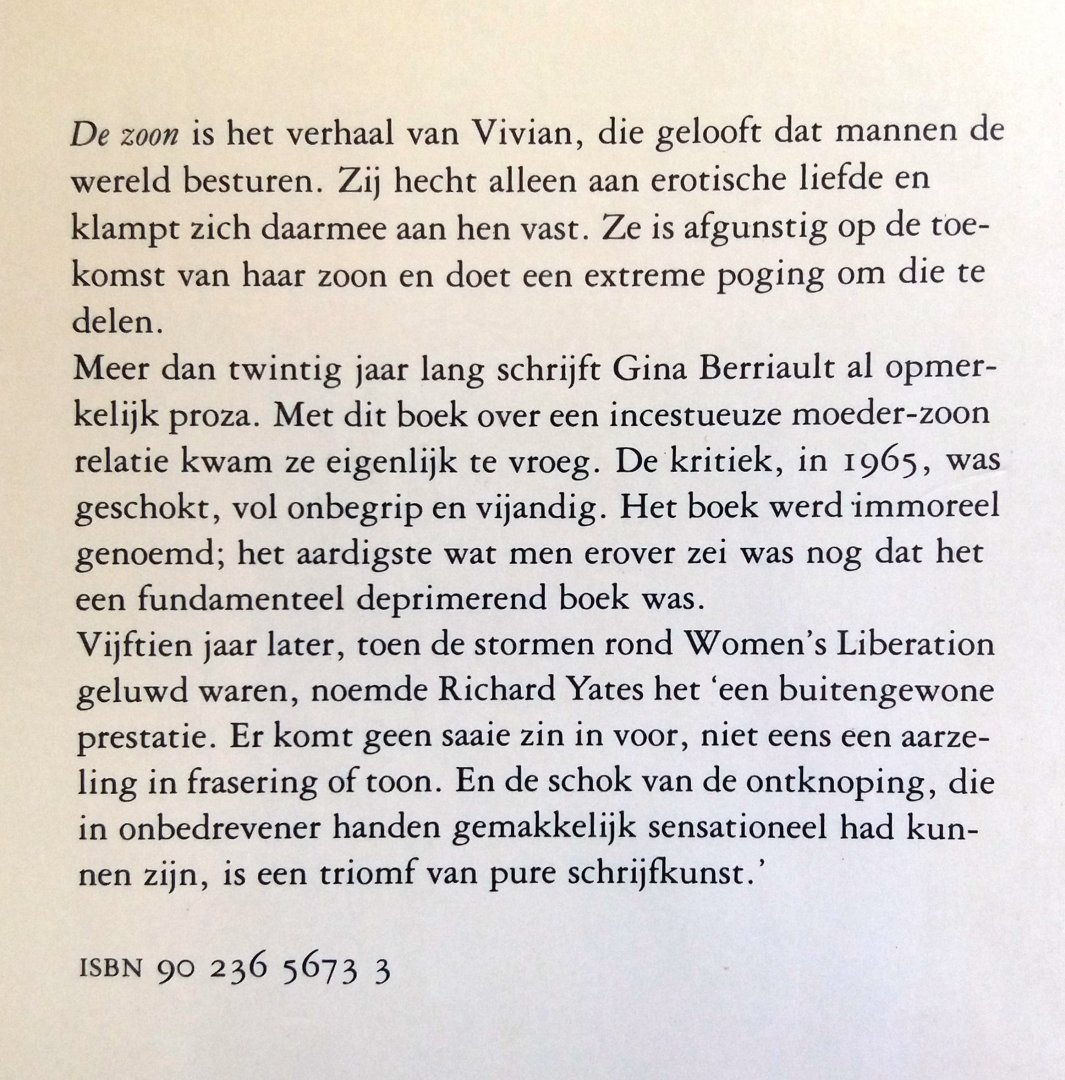 Berriault, Gina - De zoon