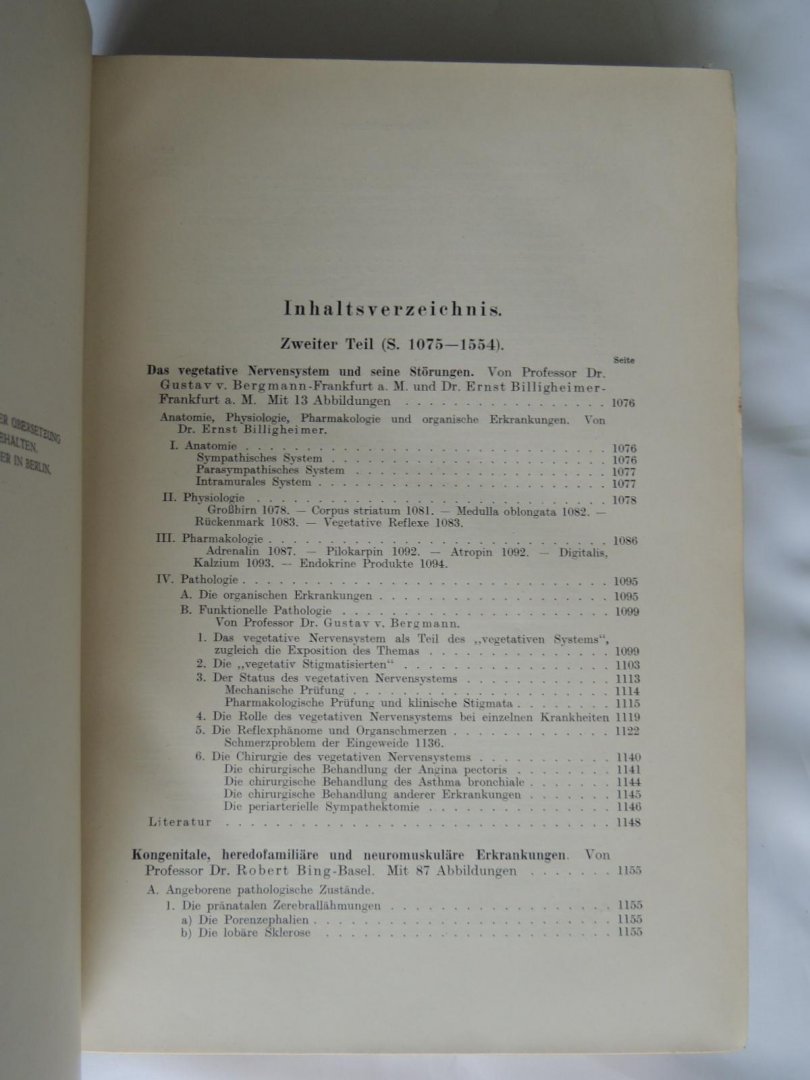 Mohr, Staehelin, Bergmann, Billigheimer - Handbuch der inneren Medizin - Erkrankungen des Nervensystems I