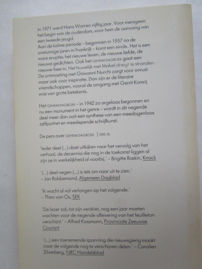 Warren, Hans - Deel 09; 1971-1972; Geheim Dagboek