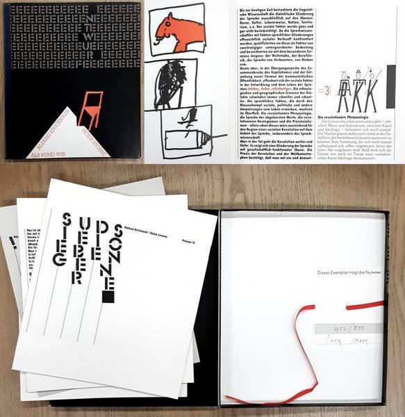 KRUCENYCH, ALEKSEJ, PETER STOBBE (HRSG.) & MICHAEL WIESINGER (HRSG.): - Als Hund wir. [Von Aleksey Krucenych und Peter Stobbe]  Volume I: Die Phonetik des Theaters. [Aleksej Krucenych/Peter Stobbe] - Volume II: Als Hund wir. - Volume III: Als Hund wir. Gedanken zu einem authentischen Theater. [Peter Stobbe] - Volu...