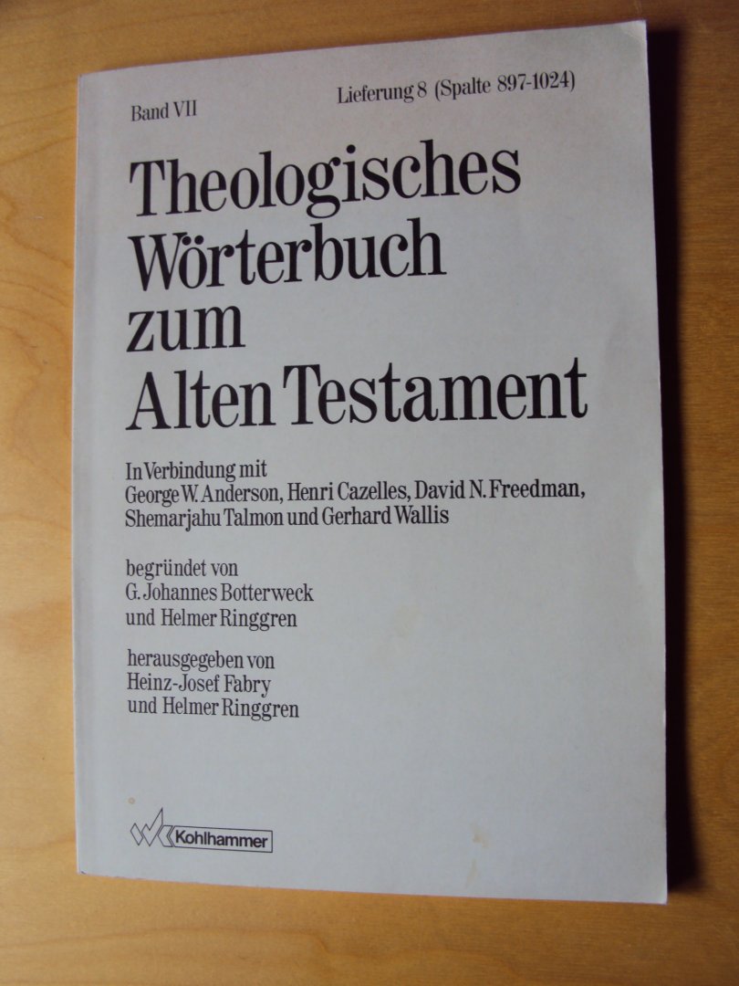 Botterweck, G. Johannes / Ringgren, Helmer - Theologisches Wörterbuch zum Alten Testament. Band VII, Lieferung 8