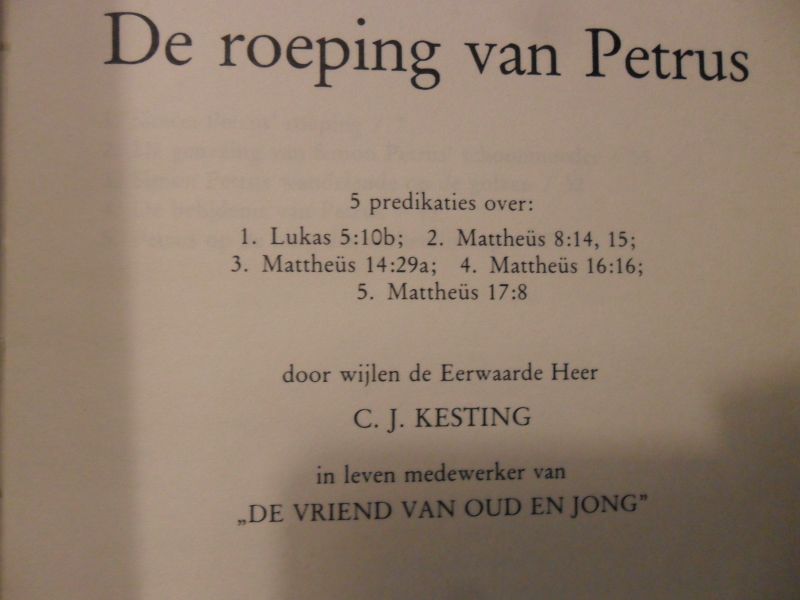 Kesting C. J. - De roeping van Petrus
