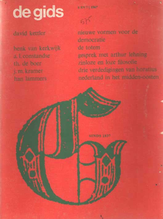 Constandse, H. Mulisch e.a. (redactie), A.L. - De Gids. Algemeen Cultureel Maandblad. Honderddertigste jaargang, 1967 no. 6/7