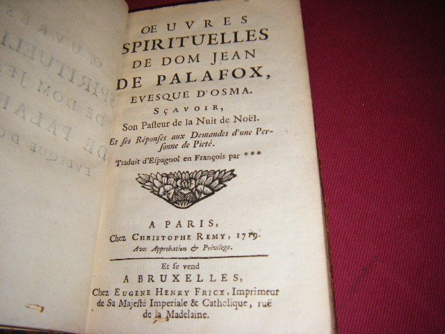 Anon. - Oeuvres spirituelles de Dom Jean de Palafox, evesque d' osma [...]