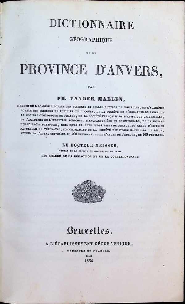 Ph. vander Maelen - Dictionnaire Géographique de la Province d'Anvers