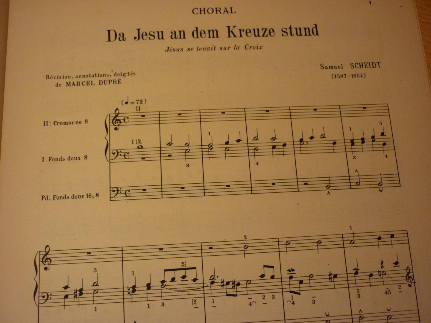 Dupré; Marcel - Anthologie des Maitres Classiques de l'Orgue; Samuel Scheidt: Choral: Da Jesu an dem Kreuze Stund