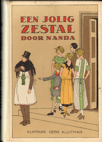 Nanda - Een Jolig Zestal, geïllustreerd door Netty Heyligers, 206 blz. hardcover, leeftijd 10-16 jaar, zeer goede staat