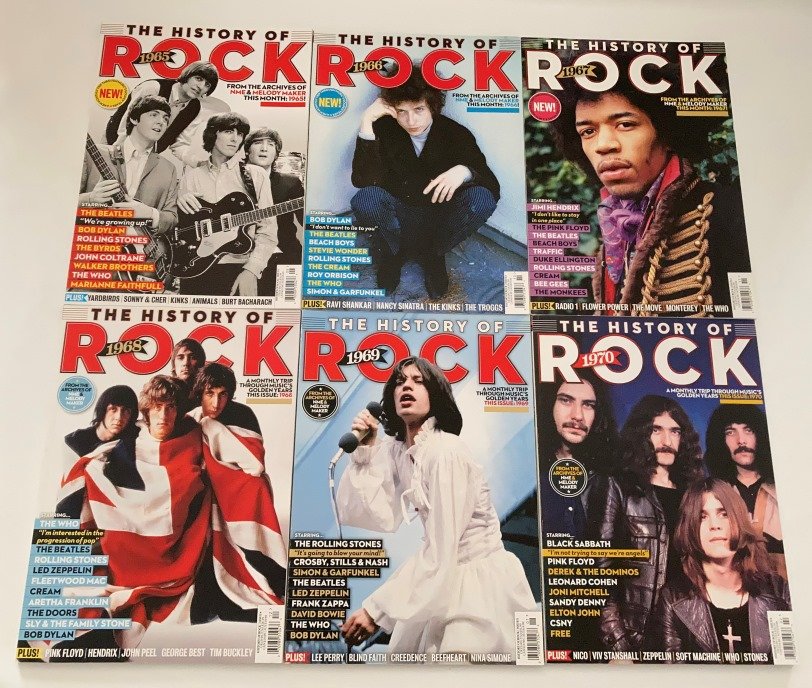 Mulvey, John, ed. - Uncut - - The history of Rock. 1965-1966-1967-1968-1969-1970. [6 issues of the series]