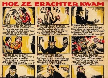 HAHN jr., Albert - Hoe ze erachter kwam. (Politieke poster met beeldverhaal).