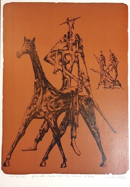 M. GELEERTS (BELGIë). - 113-ste litho. Voorstelling betreffende  tafereel uit DON QUICHOTTE.