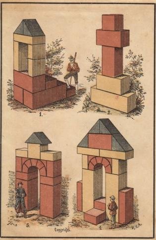 ANKER-BOUWSTENEN - Richter's Bouwvoorbeelden. No. 1 nieuwe reeks. (Eerste trap van geoefendheid in het bouwen met steenen klein kaliber).