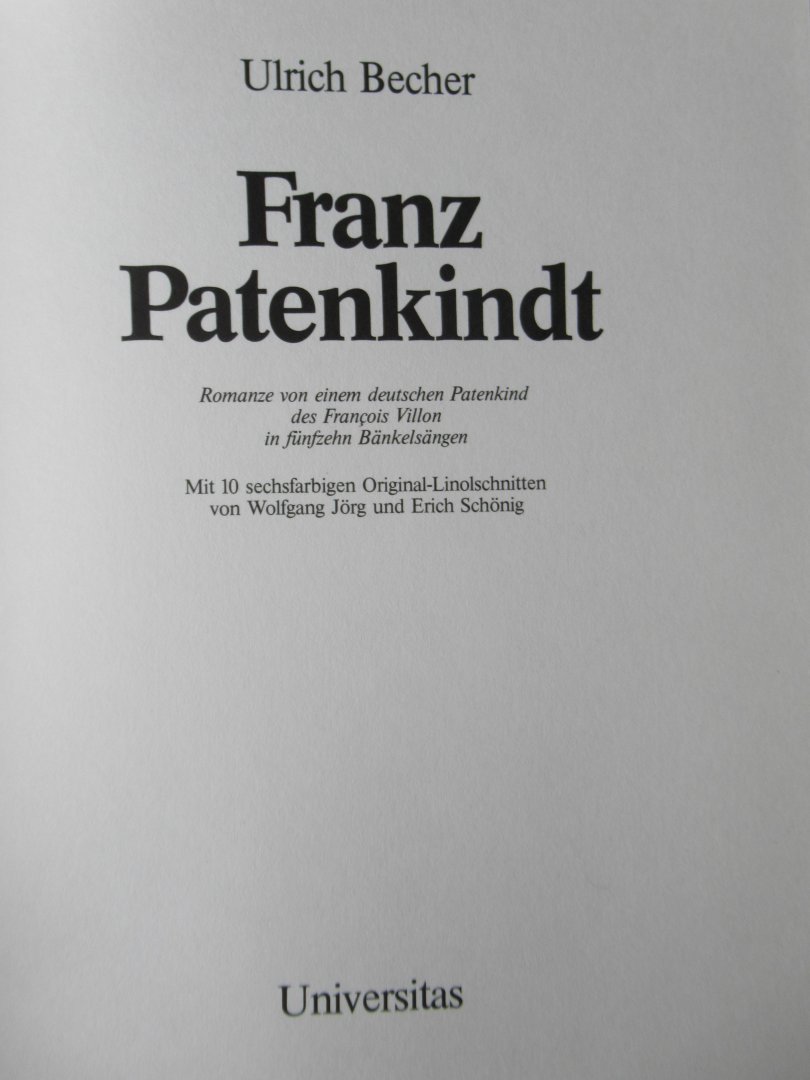 Becher, Ulrich - Die Ballade von Franz Patenkindt