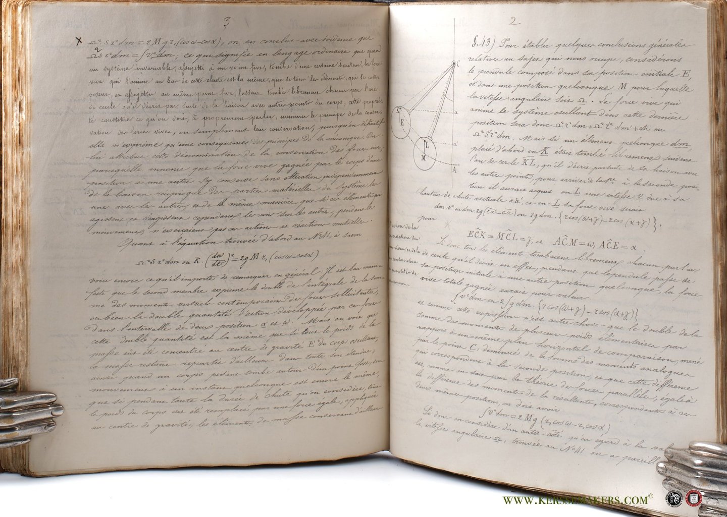 École Militaire - Cours élémentaire de mécanique appliquée. Cours de mécanique rationnelle. (Published as lecture notes: entirely lithographed handwriting of the instructor of the École Militaire, 3e Division).