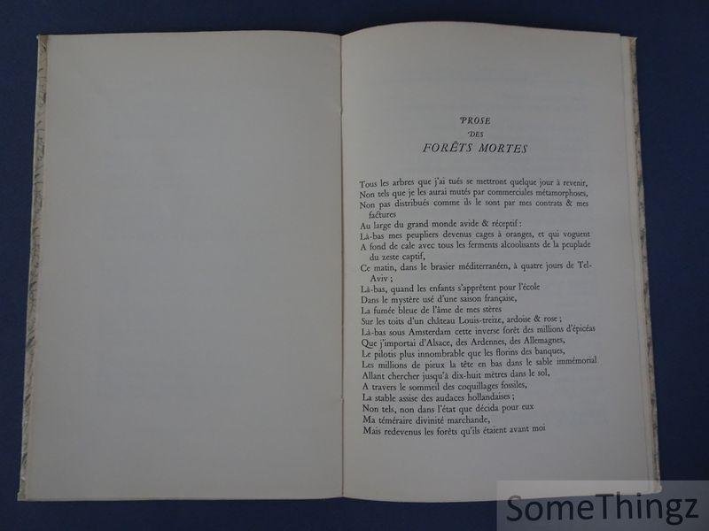 Marcel Thiry. - Trois longs regrets du lis des champs. Anabase platane. Prose des forêts mortes. Air du wagon postal. [Avec dédicace de l'auteur.]
