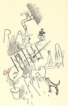 COCHERET, Ch.A. - Poppenkast. Vijftig Schetsboekbladen uit de N.R.C. met teekeningen van den schrijver. (Met opdracht van de auteur).