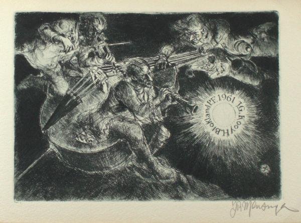 Mensinga, Jan. - Musici in de ruimte. PF 1961 J.G. Kooy, H. Blokland.