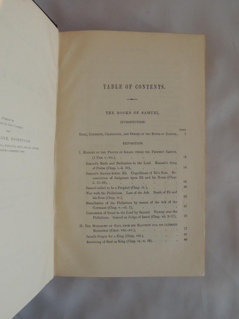 Keil, C. F. / Delitzsch, F. - Clark's foreign theological library,  Biblical Commentary on the Books of Samuel