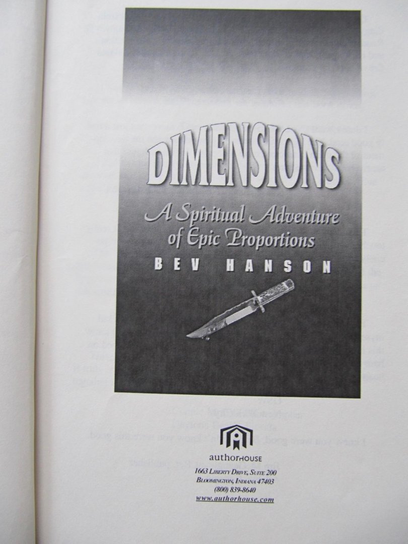 Ben Hanson - Dimensions - a spiritual adventure of epic proportions