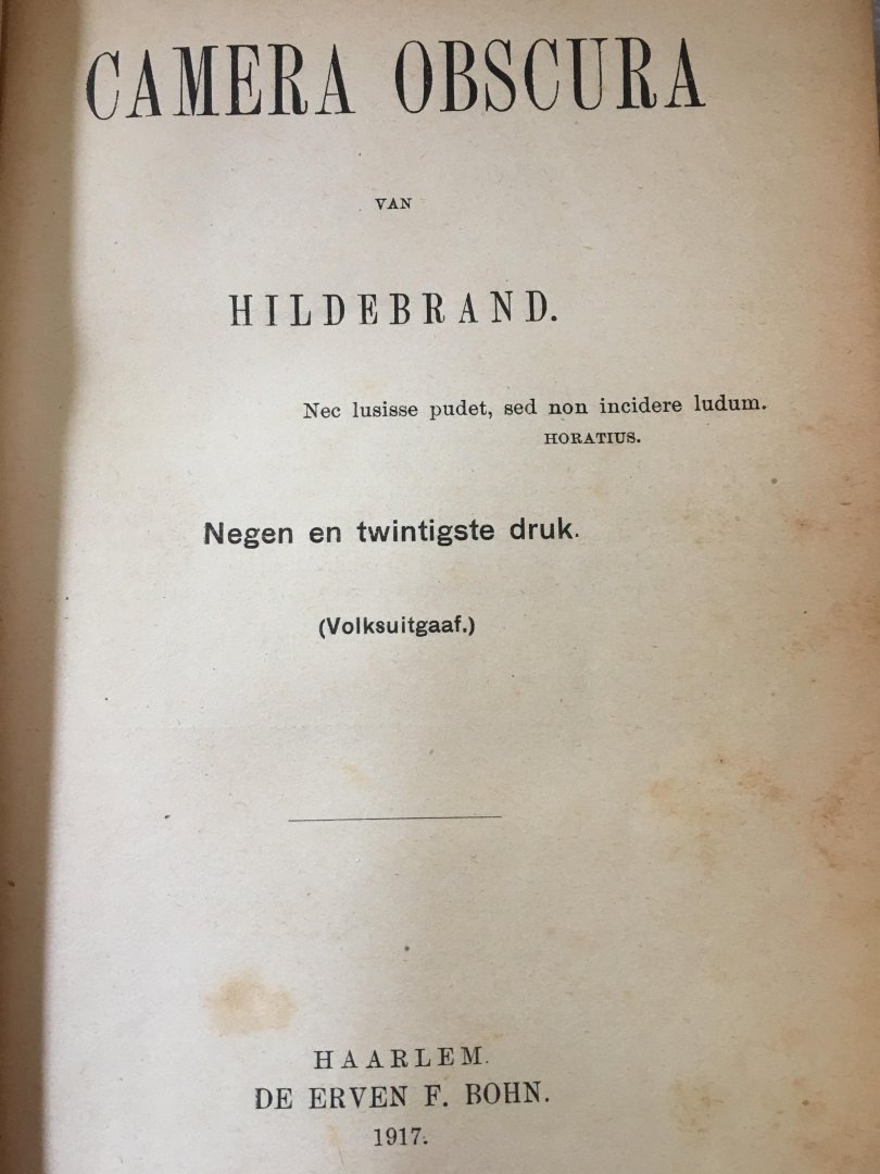 Hildebrand - Camera Obscura van Hildebrand
