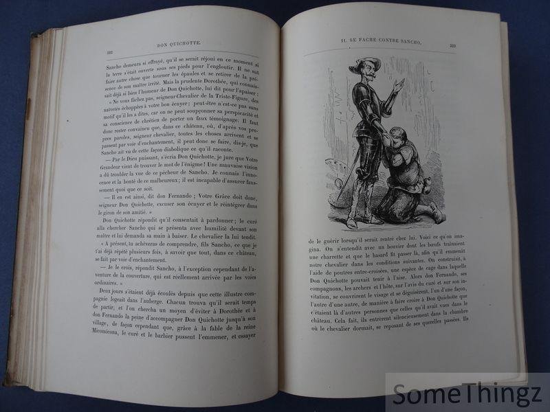 Miguel de Cervantes Saavedra / Lucien Biart (adapt.) et Tony Johannot (ills.). - Don Quichotte de la Manche. Edition spéciale a l'usage de la jeunesse par Lucien Biart. Illustrée de 316 dessins par Tony Johannot.