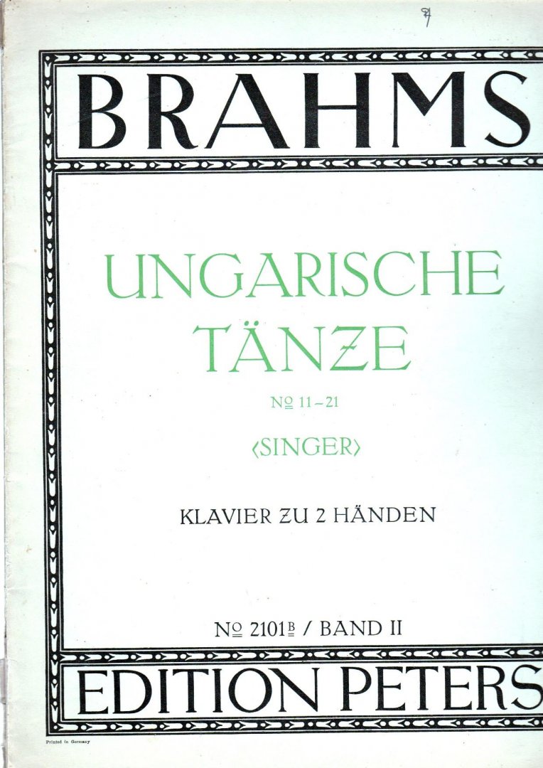 Brahms Johannes - Ungarische Tanze No 11-21 Klavier zu 2 handen
