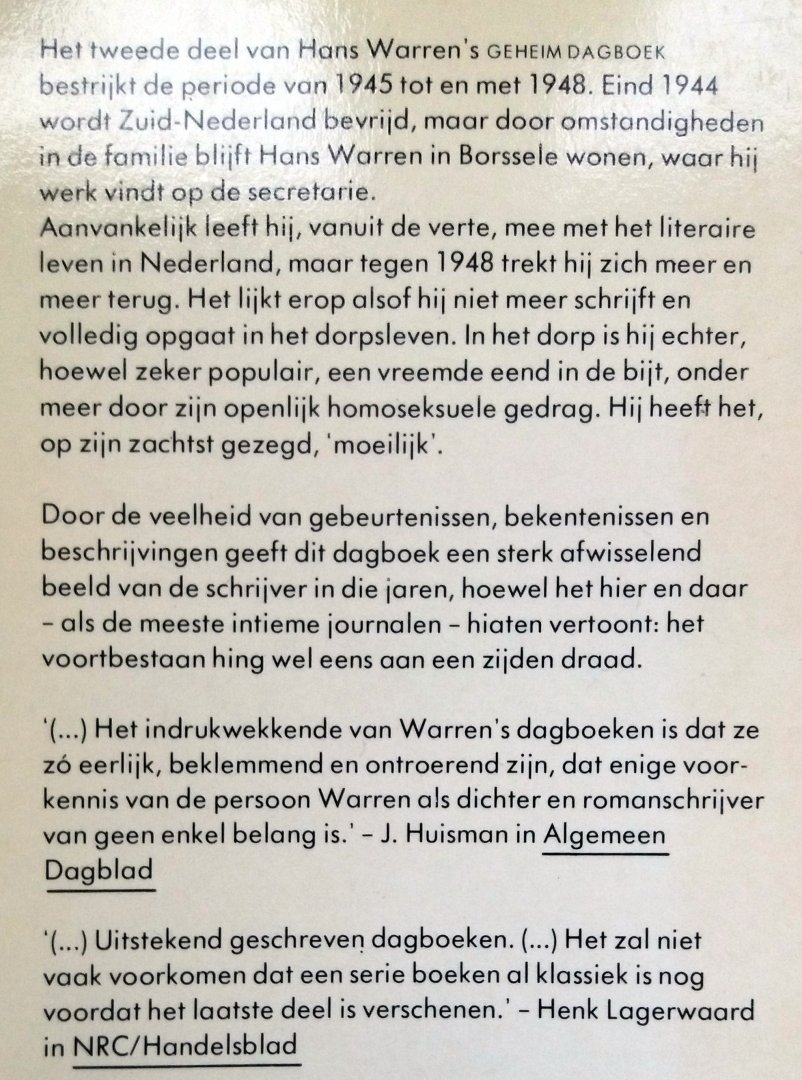 Warren, Hans - Geheim Dagboek 1945-1948 (Ex.3)