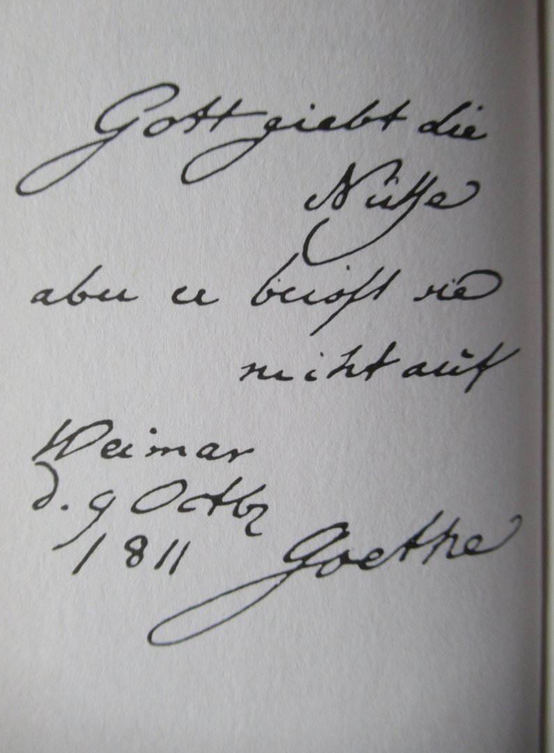 Goethe, Johann Wolfgang von - Trost bei Goethe