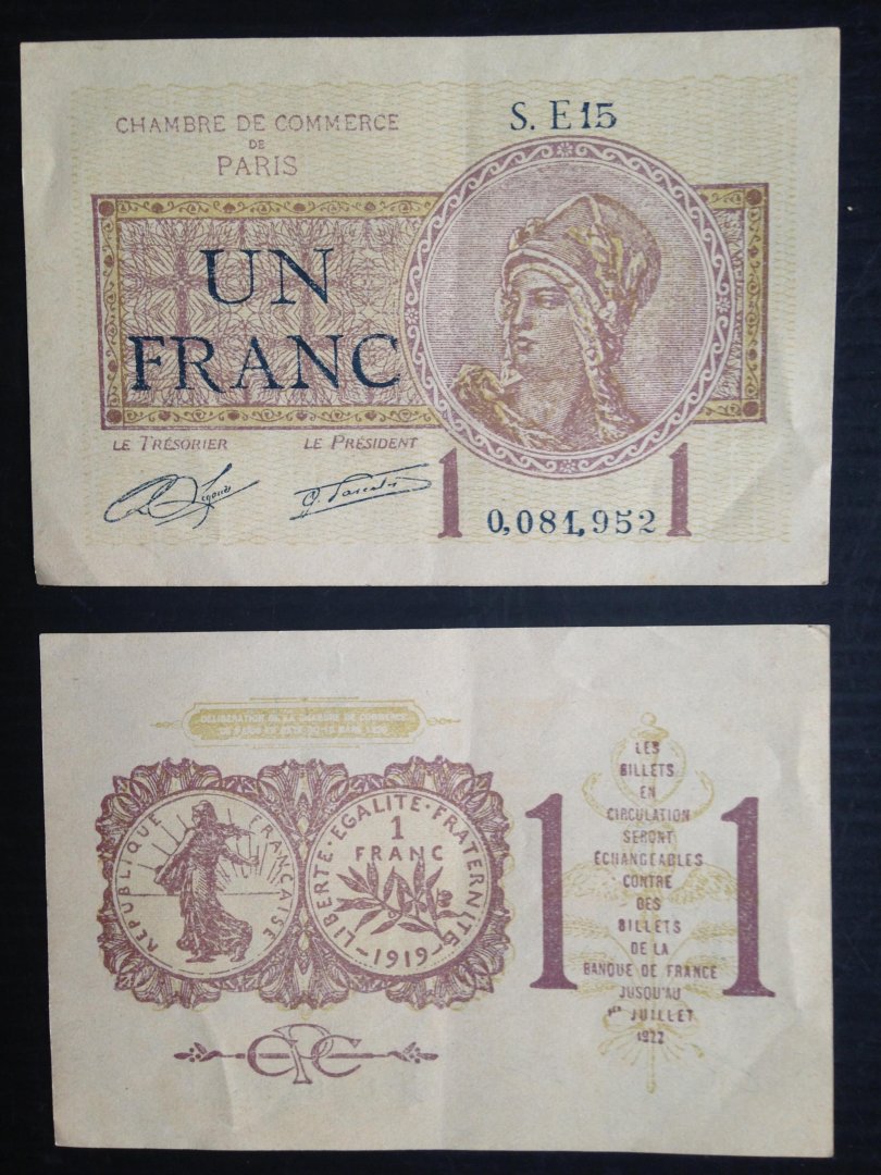  - 2 biljetten van 1 Franc, Noodgeld
