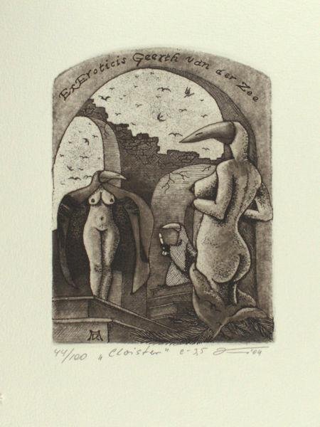 Kens, Andriy. - Exlibris voor Geerth van der Zee 'Cloister'.