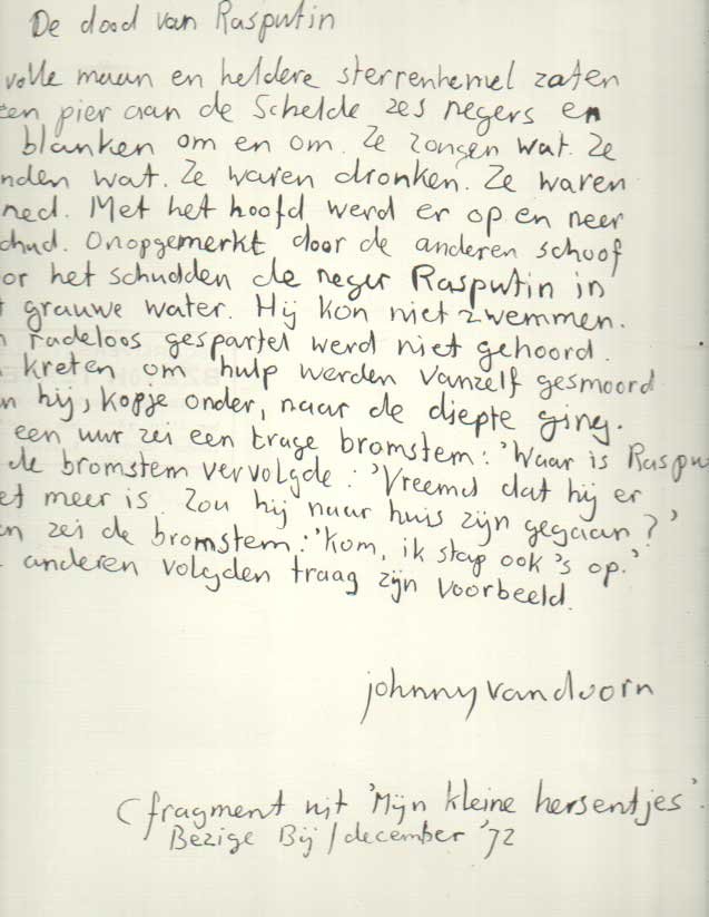 Doorn, Johnny van - De dood van Raspoetin
