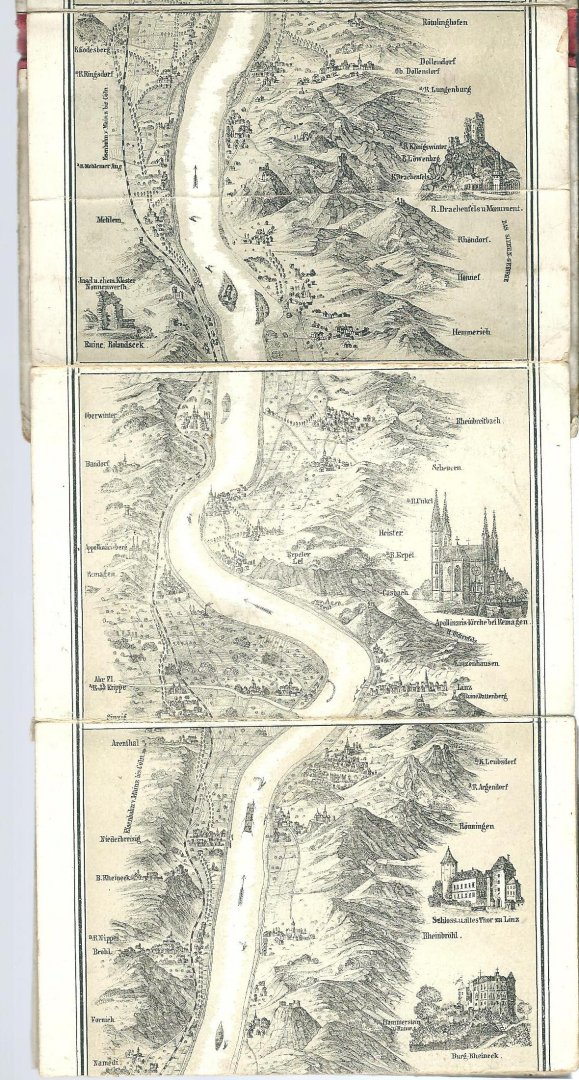 Anoniem - Oud souvenir album: Neues Taschen Panorama des Rheins : von Mainz bis Cöln : aus der Kunstanstalt von Ph. Frey & Co. In Frankfurt a. M.
