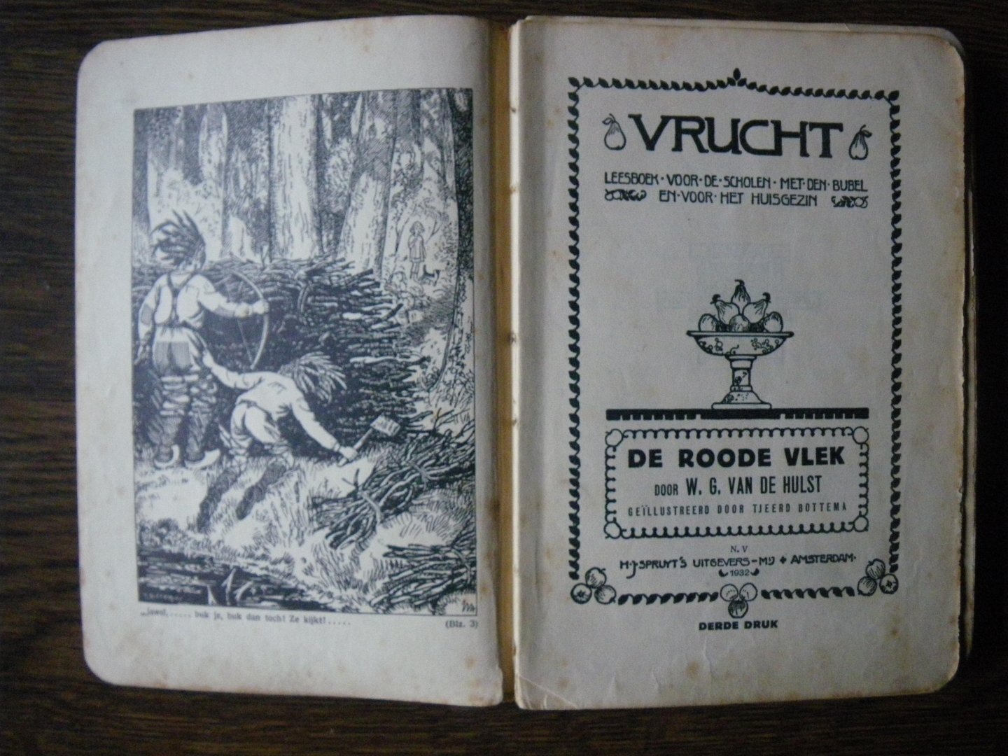 Hulst, W.G. van de - de Roode Vlek, ( leesboek voor de scholen met den bijbel, serie: Vrucht)