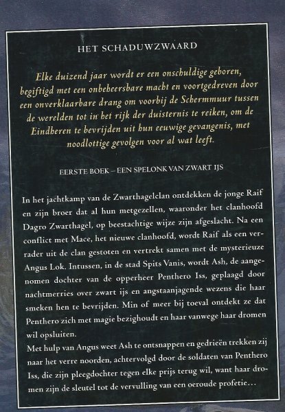Jones, J.V. - Een spelonk van zwart ijs  Het schaduwzwaard 1