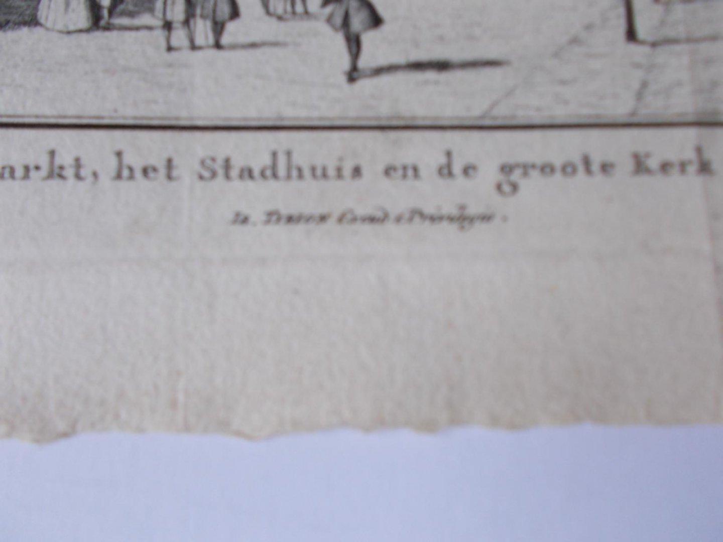 Pronk., C - GOES - De groote Markt, het Stadhuis en de groote Kerk te Goes. Kopergravure uit 1745. Tekenaar C. Pronk. Graveur: J.C. Philips.