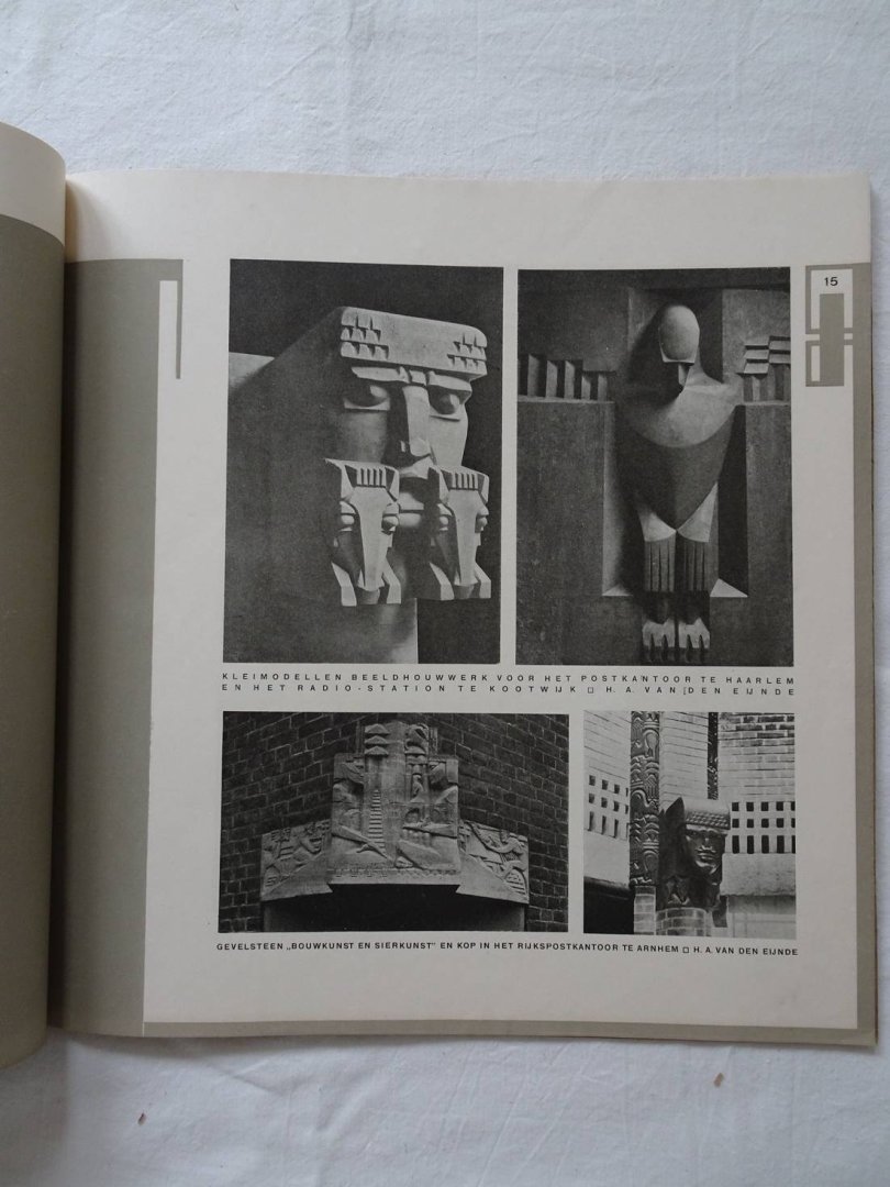 Wijdeveld, H. TH. (ed.). - Wendingen, Maandblad voor Bouwen en Sieren van Architectura et Amicitia; no. 1 1924; bouw-beeldhouw-werken van H.A. van den Eijnde, John Rädecker, Th.A. Vos, Theo van Reijn, Joh. Polet, Hildo Krop en J. van Lunteren.