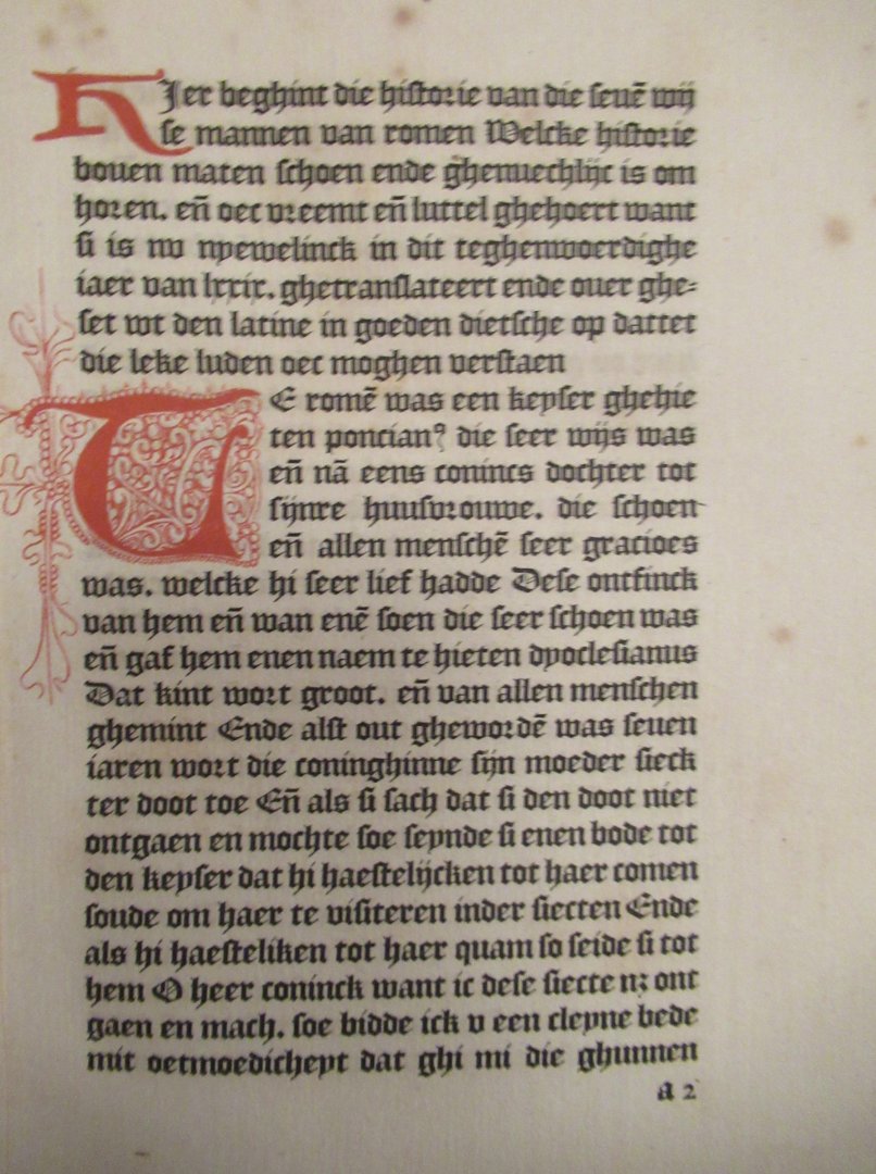 Botermans, A.J. - Die hyftorie van die feuen wijfe mannen van romen Bewerkt door A.J. Botermans. Tekst (Herdruk naar het eenig bekende exemplaar der editio princeps Ao. 1479, berustende in de Bibliotheca Academiae Georgiae Augustae te Gottingen).