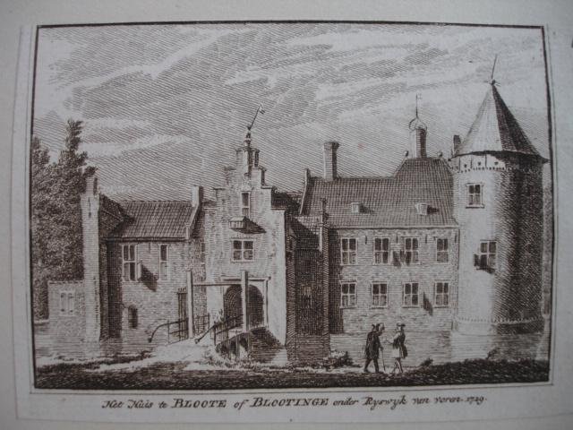 Rijswijk. - Het Huis te Bloote of Blootinge onder Rijswijk van voren, 1729.