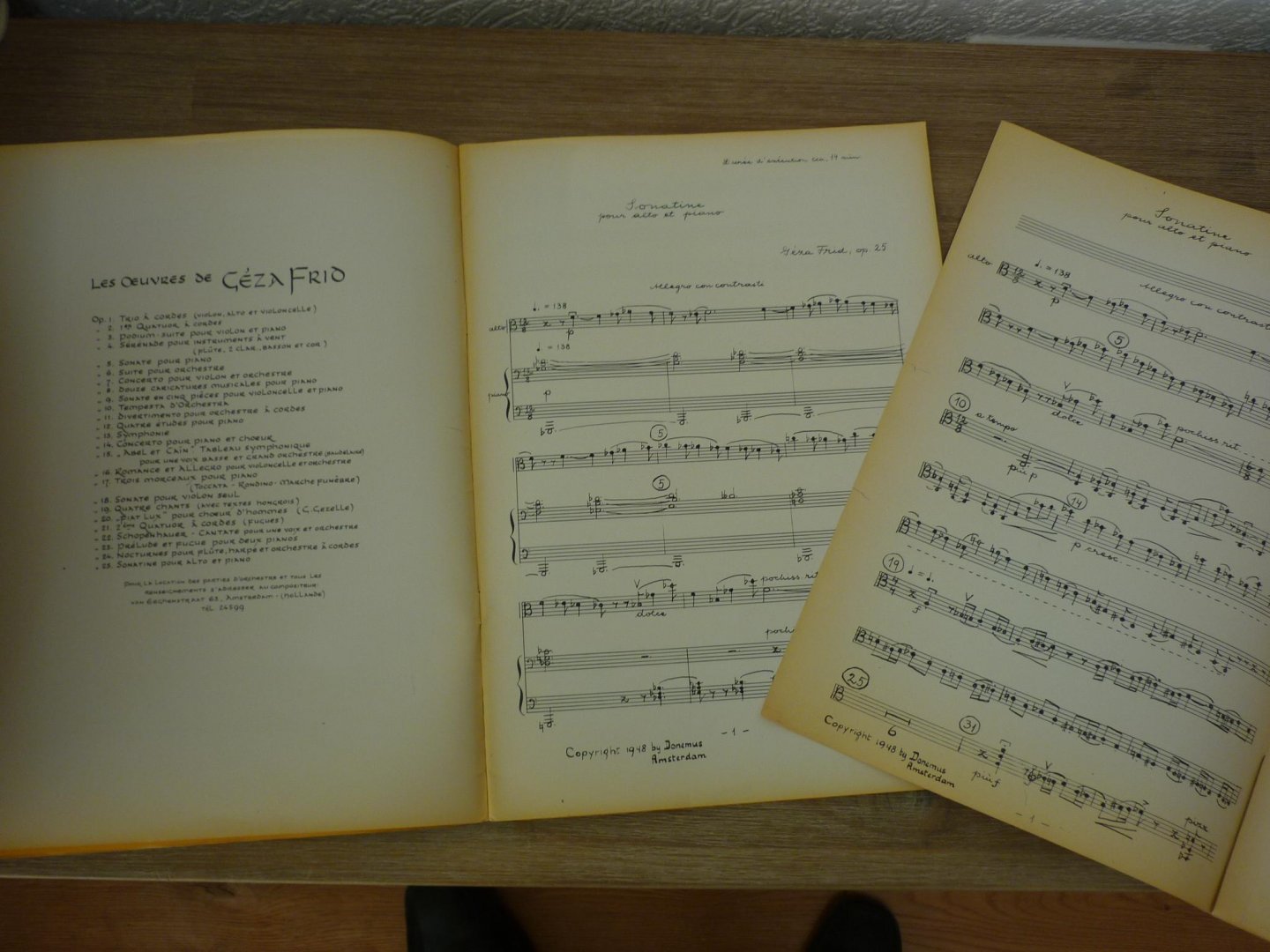 Frid; Géza (1904-1989) - Sonatine pour alto et piano; Opus 25