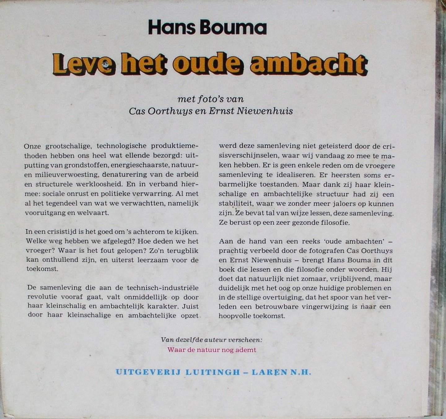 bouma hans - Leve het oude ambacht