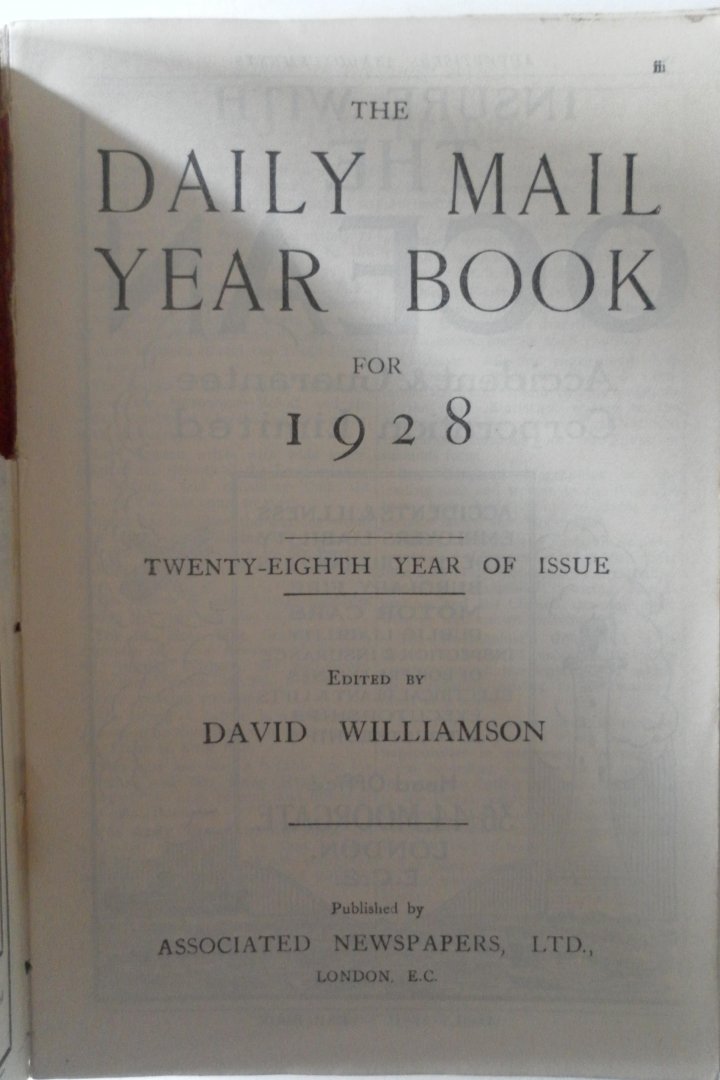 Williamson David - Daily Mail Year Book 1928 How much do you know?