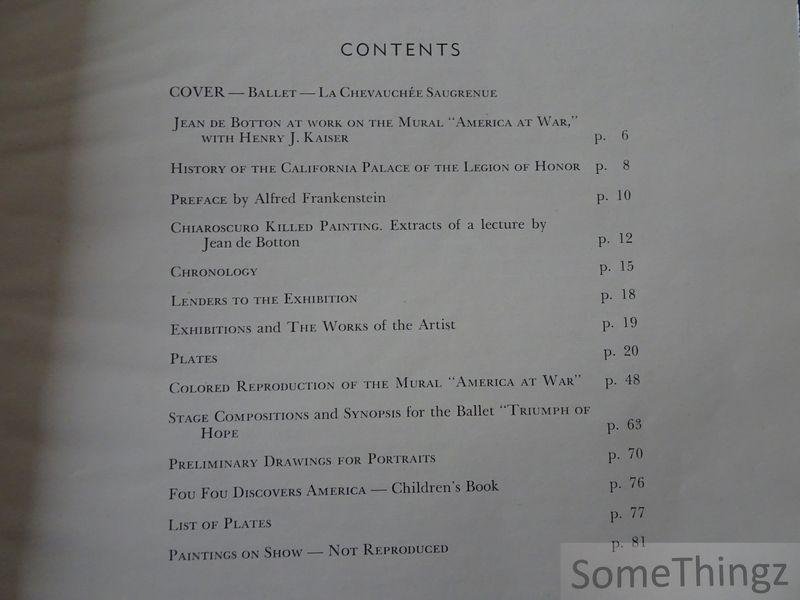 N/A. - Jean de Botton. Retrospective. Paintings - frescoes - murals - drawings - tapestries - stage settings - ballets - book illustrations. [With handwritten dedication.]