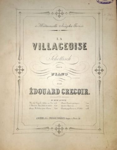 Grégoir, Édouard G.J.: - La villageoise. Schottisch pour piano. Op: 95