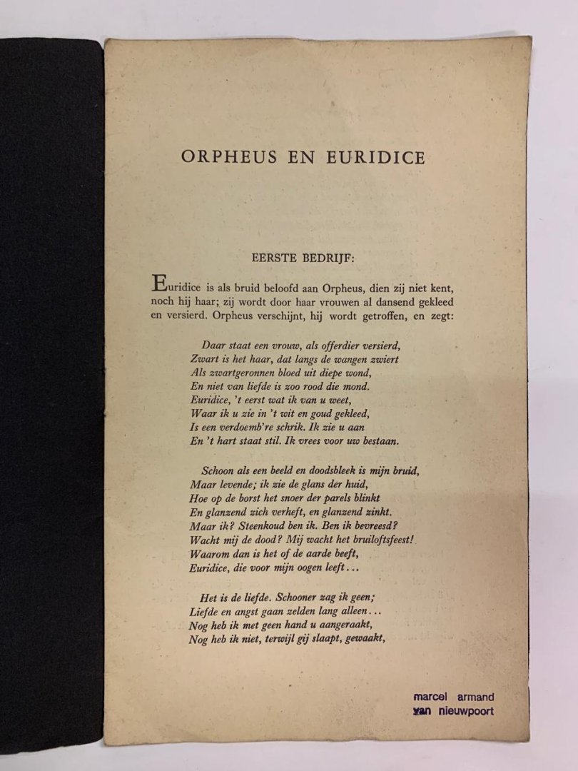 J.W.F. Werumeus Buning - Orpheus en Euridice ; Teksten voor een ballet